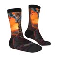 thumbnail image 2 of Goofa Tree Hollow Meditating Giraffe Printed Men's Crew Socks, Soft Durable Breathable Moisture-Wicking with Odor Control Cotton socks, 2 of 9