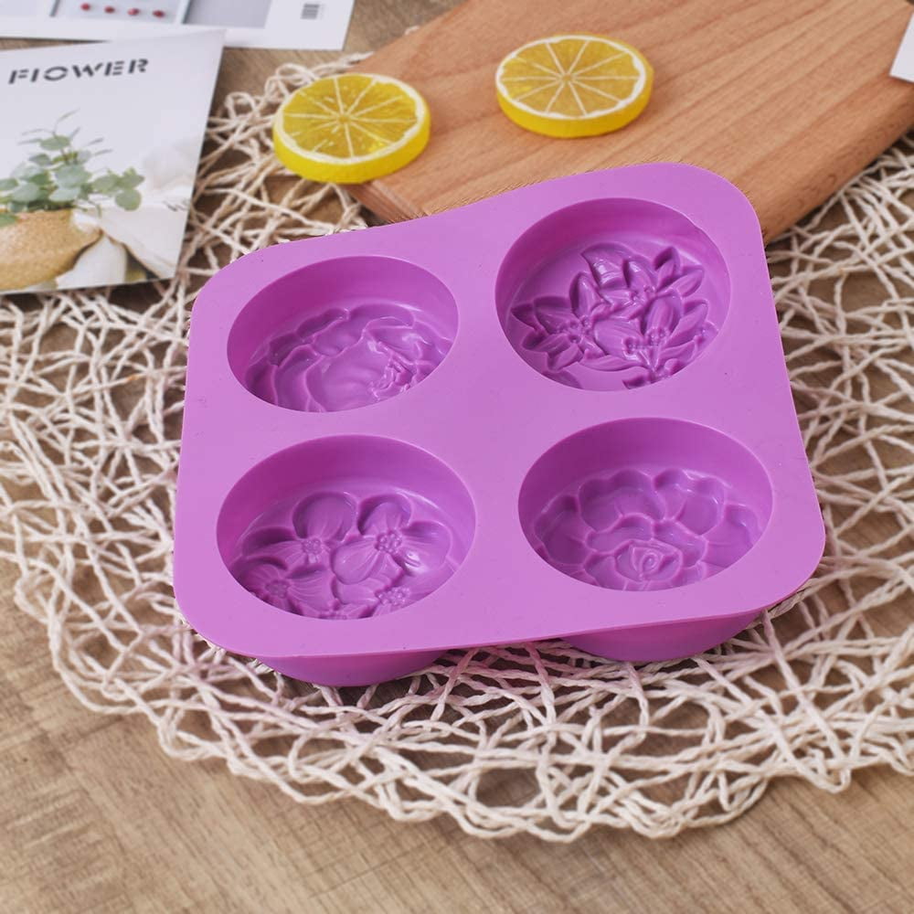 FRCOLOR 12 Pcs Flower-shaped Jelly Molds Silicone Soap Molds Food-grade Fudge  Molds 