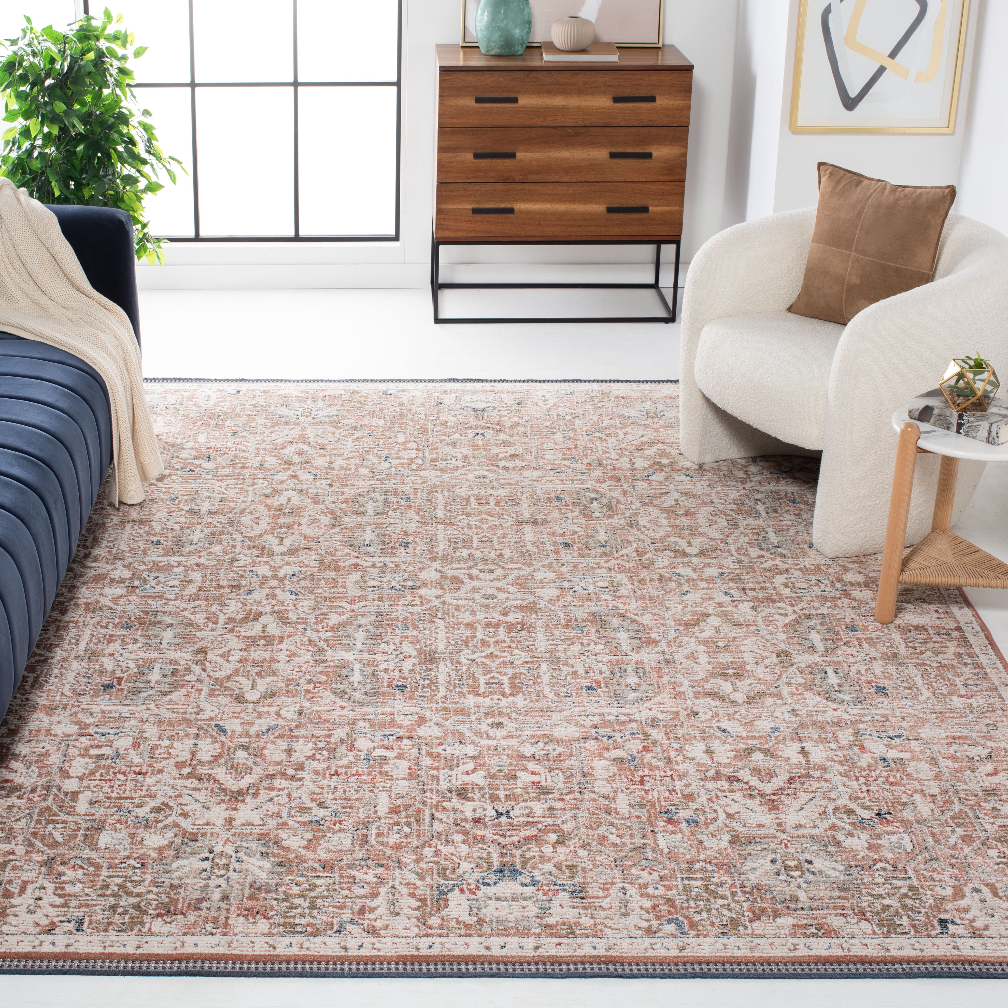SAFAVIEH Vivaldi Jules Abstract Area Rug, Rust/Ivory, 9' x 12'