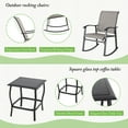 thumbnail image 4 of Walsunny 3 Pieces Rocking Bistro Patio Furniture Rocker Set with 2 Outdoor Rocking Chairs and 1 Glass Coffee Table for Porch Deck Lawn,Gray, 4 of 7