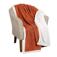 thumbnail image 2 of BNM Fleece Sherpa Reversible Lattice Blanket, Twin, Rust, 2 of 8
