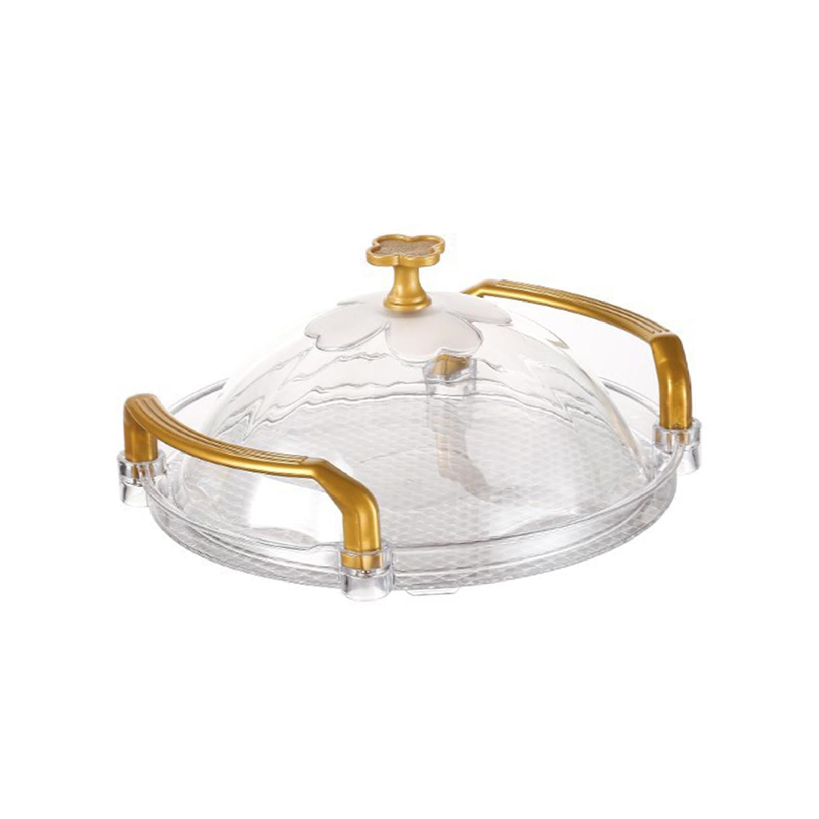 Tinksky Cake Tray with Lid Clear Cake Stand with Dome Snack Serving Tray for Wedding Party, Size: 8.46 x 8.46 x 5.12