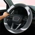 thumbnail image 4 of Cute Cat Ear Steering Wheel Cover Winter Warm Plush, Soft Non-Slip Grip Handle Protector, Fuzzy Cartoon Style Wheel Cover for Women Girls Car Accessories and Interior Decor, 4 of 6