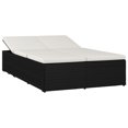 thumbnail image 2 of vidaXL Convertible Sun Bed with Cushion Poly Rattan Black, 2 of 12