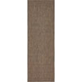 thumbnail image 1 of Unique Loom Solid Collection Casual Transitional Indoor and Outdoor Flatweave Runner Rug, 2' x 6', Light Brown/Brown, 1 of 1