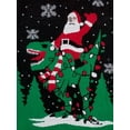 thumbnail image 2 of Boys Red & Black Santa Riding T-Rex Santa Christmas Holiday Sweater XL 18-20, 2 of 2