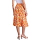 thumbnail image 3 of Faldas Midi Peasant de Mujer INSPIRE CHIC con Cintura Elástica A-Line de Flores Ditsy Naranja Verde M, 3 of 6