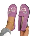 thumbnail image 2 of IEMIEMIEM Orthopedic Dress Shoes for Women Arch Support Flower Embroidered Non Slip Slip on Work Shoes Wide Width Knitted Mesh Stretch Volleyball Shoes Comfortable 2026 Foam Shoes Purple 9 Wide, 2 of 6