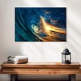 thumbnail image 2 of Elephant Stock Ocean Sunset Wave Wall Art - Horizontal Canvas Wall Art - Living Room Wall Decor - Beach Canvas - Teal And Yellow Decor - 24" x 16", 2 of 8