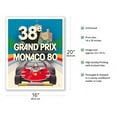 thumbnail image 2 of 38th Monaco Grand Prix (Circuit de Monaco) - Formula One Race Cars - Racer Jody Scheckter - Vintage Car Racing Poster by Jacques Grognet c.1980 - Fine Art Matte Paper Print (Unframed) 16x20in, 2 of 4