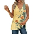 thumbnail image 2 of Tank Tops for Women under $4.98 no boundari Sleeveless Printed V-neck Pullover Side Slit Loose Casual Top Multicolor XL, 2 of 6