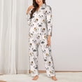 thumbnail image 2 of Pofeuu Bulldog Face Print Womens Pajamas Set Long Sleeve Sleepwear Button Down Nightwear Soft Pj Lounge Sets Button Down Pajamas Women-Medium, 2 of 7