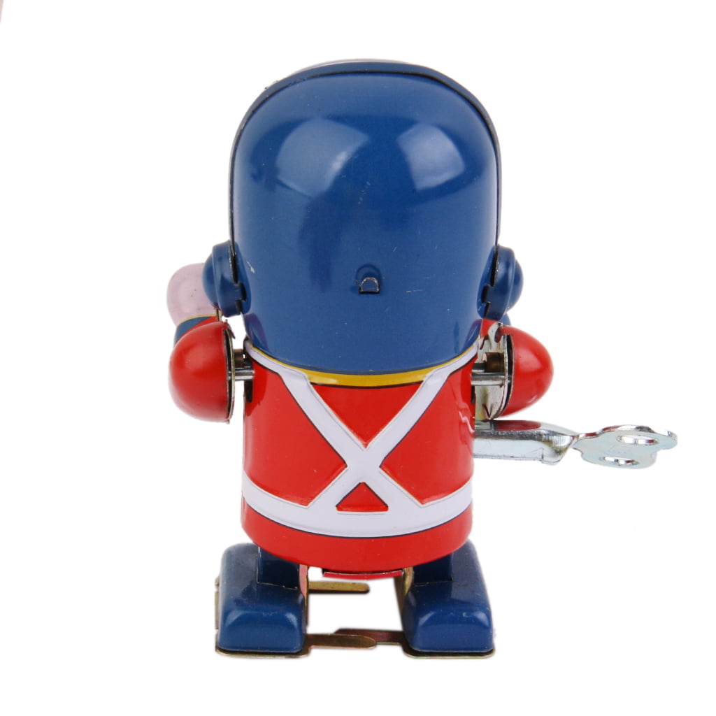 Wind Up Walking DRUMMER SOLDIER Robot Clockwork Tin Toy Collectible Gift 