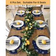 thumbnail image 4 of 15 Inch Round Placemats Set of 6, Navy Blue Christmas Non Slip Heat Insulation PP Table Mats, Winter Xmas Snowflakes Textured Washable Place Mats for Kitchen Dining Party Table Decor, 4 of 7