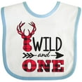 thumbnail image 3 of Inktastic Plaid Deer Wild and 1 with Arrow Boys or Girls Baby Bib, 3 of 4