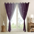 thumbnail image 3 of Purple and Grey Watercolor Curtains Wave Lines and Dots 30%-50% Blackout Curtains, Gradient Ombre Curtains & Drapes Aesthetic Abstract Bedroom Curtains, Modern Geometry Stripe Window Treatments, 3 of 5
