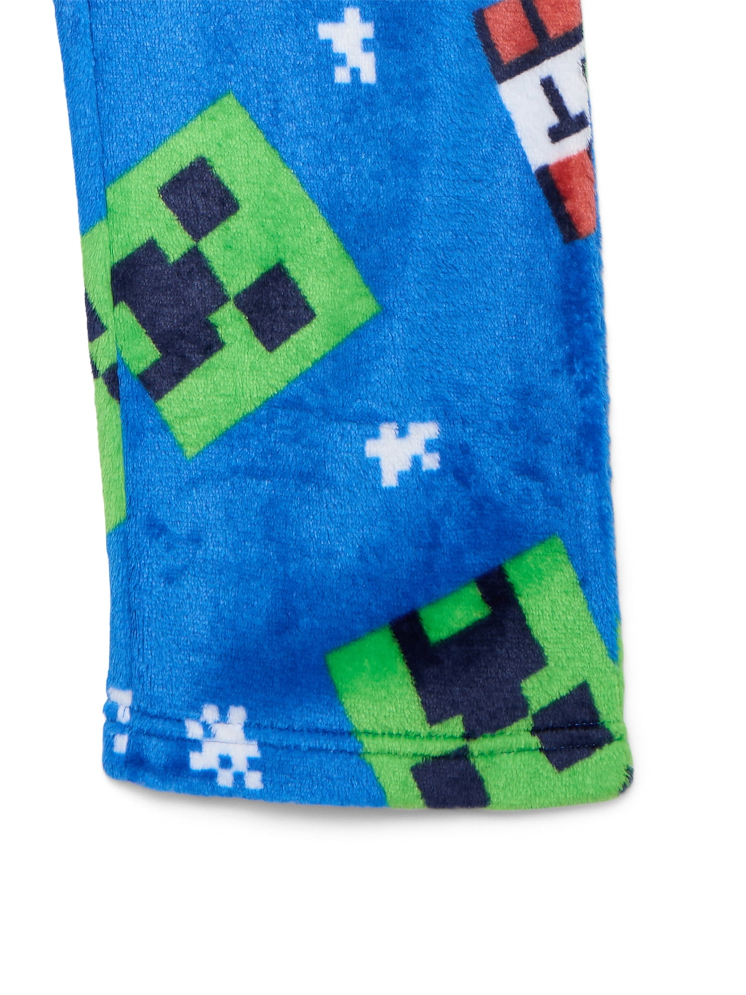 Minecraft Boys Holiday Print Plush Pajama Sleep Pants, Sizes 4-16