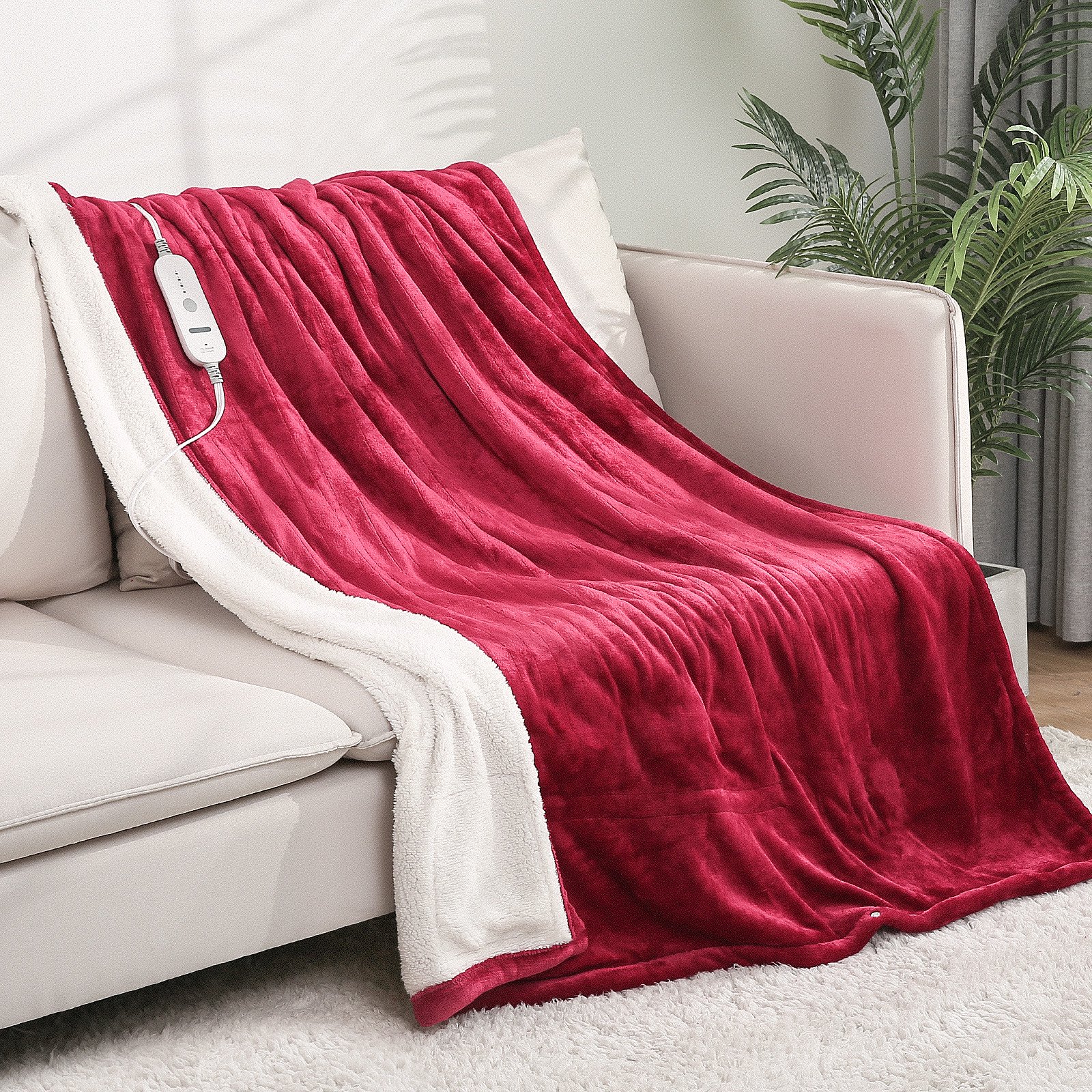 red heated blanket