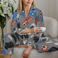 thumbnail image 6 of Uemuo Video Game Pattern Womens Pajama Sets,PJ Set for Women,Pajamas for Women Logo,Long Sleeve Pajama Set for Women,Soft Long Sleeve Top With Pants-X-Large, 6 of 9