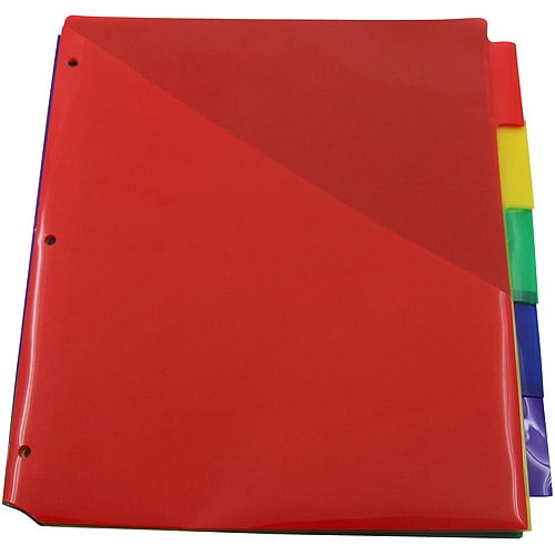 5Tab Divider with Single Pocket, 6pk