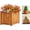 Square Natural, variant on Set of 3 Wooden Flower Boxes Outdoor, Durable Acacia Wood Barrel Planters for Outdoor Plants with Ergonomic Handles, Drainage Holes, Multiple Sizes Wood Bucket Planter Light Brown