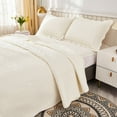 thumbnail image 4 of MarCielo  3 Piece Cotton Oversized Bedspread Quilt Set Tmonica Soft White - Queen, 4 of 6