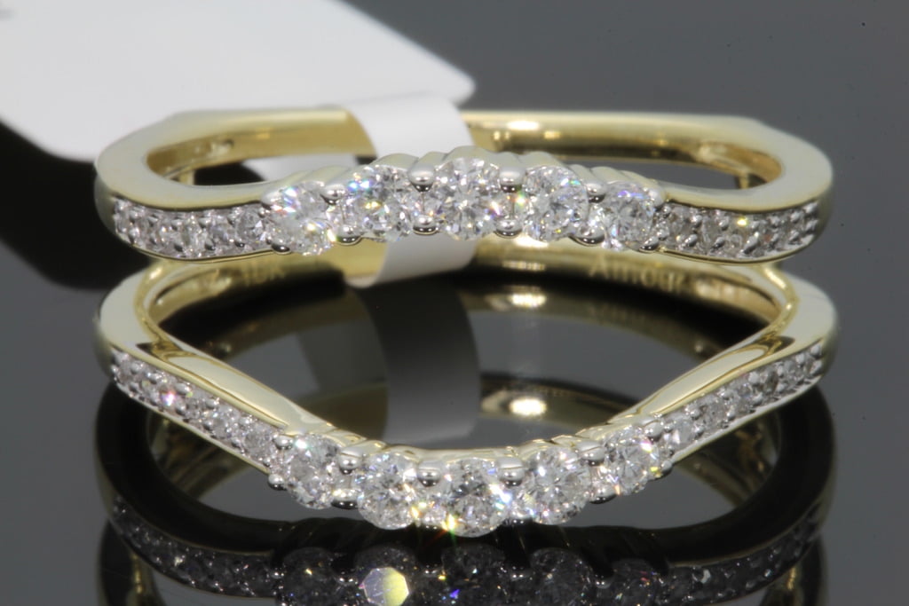 1.25 Ct Diamond Engagement Wedding Enhancer Wrap Band Ring 10K White Gold Over