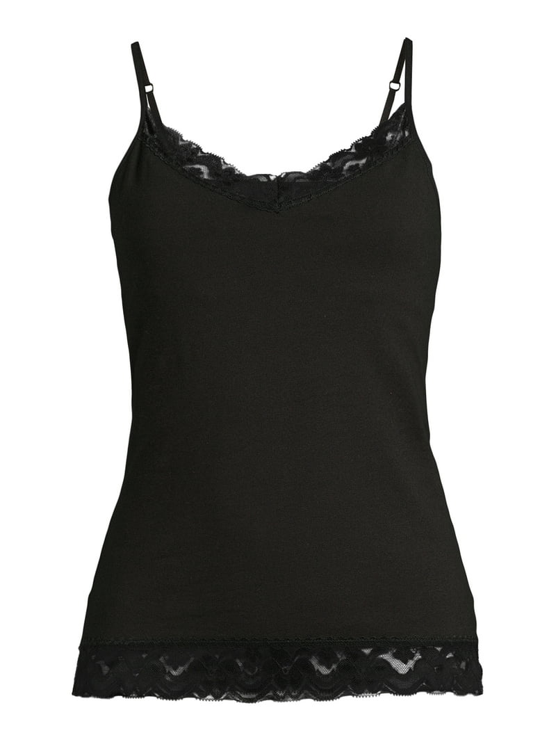 No Boundaries Lace Trim Cami - Sleeveless Tank Top - Walmart.com