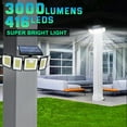 thumbnail image 7 of Solar Lights Outdoor Waterproof Motion Sensor - 416 LEDs 3000 Lumens Super Bright 3 Brightness 3 Modes 2400mAh 360° Illumination 32ft Solar Flood Security Light for Outside - 1 Pack, 7 of 7
