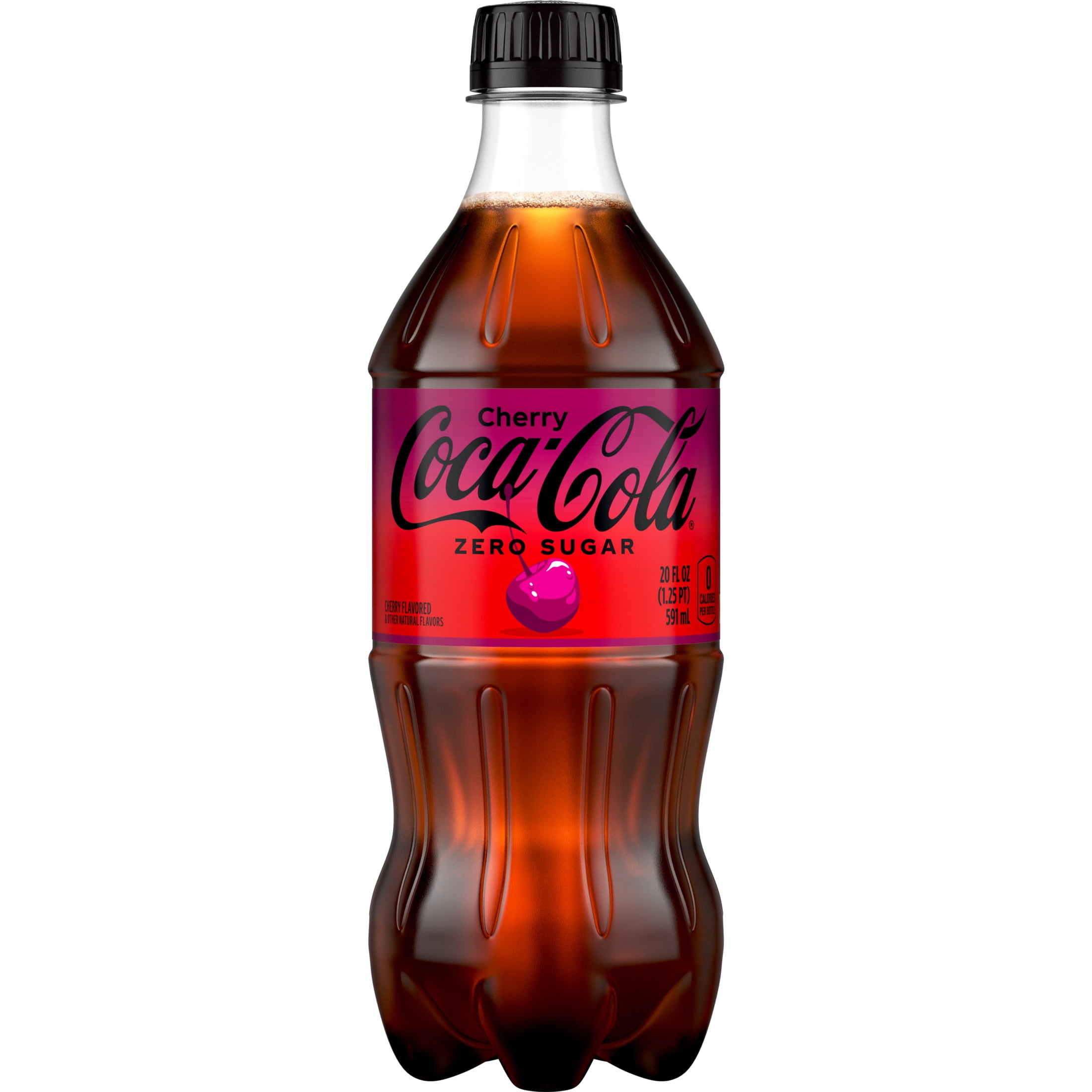 Coca-Cola Zero Sugar Cherry Soda Pop, 20 fl oz Bottle, Sparkling Beverage