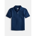 thumbnail image 2 of Wonder Nation Boys School Uniform Short Sleeve Pique Polo Shirt, 2-Pack, Size 4-18 & Husky, 2 of 3