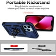 thumbnail image 6 of for iPhone 13 Pro Case with Camera Lens Cover HD Screen Protector, Dual Layer Military Grade Drop Protection Magnetic Ring Holder Kickstand Protective Phone Case for iPhone 13 Pro 6.1 inch (Navy Blue), 6 of 9