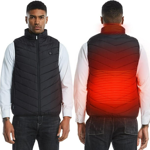 Chaleco calefactable con control de temperatura de 3 velocidades y 2 zonas de calentamiento, ligero, con USB, para hombres y mujeres, para acampar, senderismo y pesca.