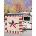 thumbnail image 5 of 4th of July RV Awning Sun Shade Screen 9'X7' Patriotic Stars Mesh Sunscreen American Flag Red Stripes Vintage Awning Shade Screen with Zipper UV Blocker Completed Kits for RV Motorhome Camper, 5 of 7