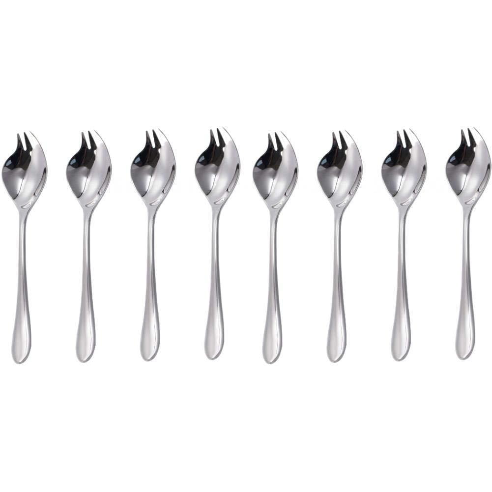 8PCS Forks Stainless Steel Spoon Sporks Salad Forks Spaghetti Salad