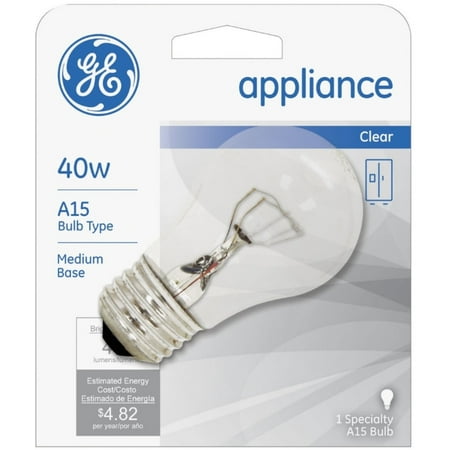 

GE Appliances Light Bulb 40 Watt Medium Base Clear Glass Fridge Light Bulb (1 Pack)