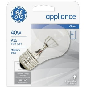 GE Appliances Light Bulb, 40 Watt, Medium Base, Clear Glass, Fridge Light Bulb (1 Pack)