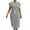 White, variant on ZVNAΖH Womens Plus Size Summer Dresses Casual Crew Neck Bat Short Sleeve Striped Drawstring Waist Maxi Dress