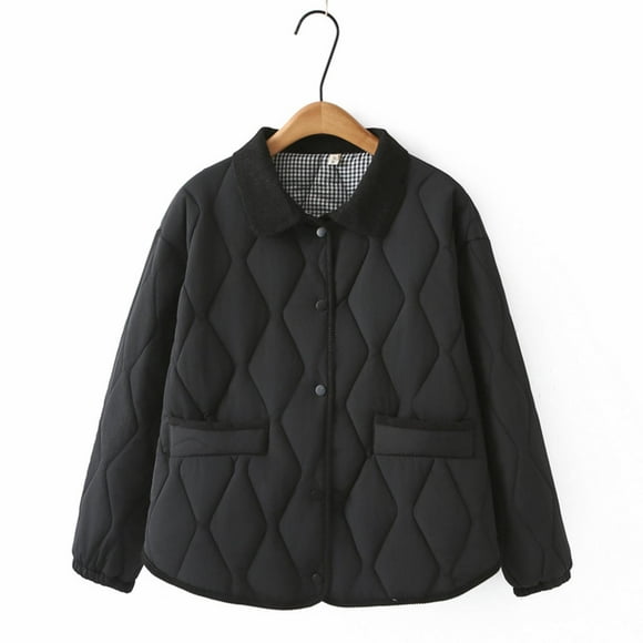 Wzzjkit Winter Coats for Women Women Warm Quilted Jackets for Women Long Sleeve Floral Soild Puffer Jacket Coats with Pockets Women's Coats