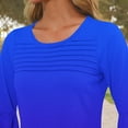 thumbnail image 5 of Womens 3/4 Length Sleeve Tops Crewneck Casual Plus Size Summer Shirts Loose Fit Three Quarter Sleeve Blouses, 5 of 6