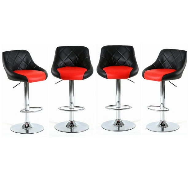Magshion Faux Leather Bar Stools Adjustable 360 Degree Swivel Backrest