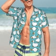 thumbnail image 5 of KLL Men's Hawaiian Shirt Short Sleeve Button Down Beach Shirts-Cartoon Funny Goose, 5 of 5