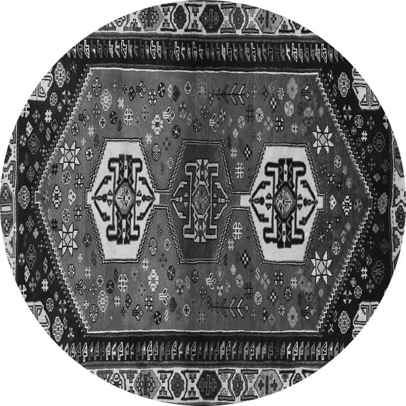 Ahgly Company Indoor Round Persian Gray Traditional Area Rugs, 8' Round