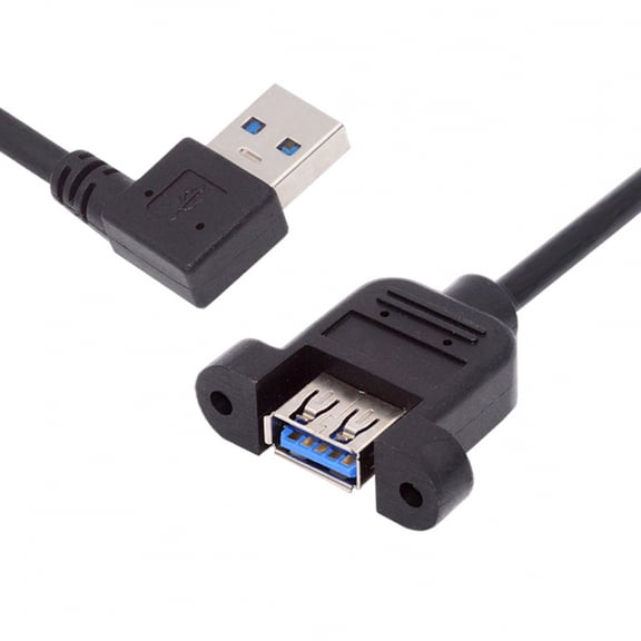 Chenyang Left Angled USB 3.0 Male to Female Type-A Panel Type Header Cable 90 Degree Connector 30cm