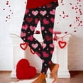 thumbnail image 2 of Yuncity Womens Valentines Leggings Cute Holidays Love Heart Print Funny Graphic High Waist Tights Yoga Pants For Workout Running Athletic Women's Leggings S-Xxl Black, 2 of 4