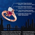 thumbnail image 2 of Gem Stone King 18K Rose Gold Plated Silver White Moissanite Red Created Ruby and Black Diamond Ring for Women (1.80 Cttw, Heart Shape 6MM, Gemstone Birthstone, Size 7), 2 of 6