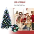 thumbnail image 4 of LAMPHOME 3FT Pre-Lit Christmas Tree, Fiber Optic Artificial Xmas Tree with Multicolor Lights, Top Star, Foldable Metal Base, RGB Fiber Optic Tree T for Indoor Holiday Home Decoration, 4 of 5