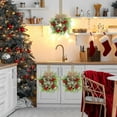 thumbnail image 5 of Dalrosia Mini Christmas Cabinet Wreaths Artificial Small Kitchen Wreath 9 Inch Mini Faux Garland with Burlap Ribbon for Vintage Farmhouse Rustic Retro Front Door Porch Indoor Outdoor Decor, 5 of 7