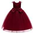 thumbnail image 2 of Flower Girls Maxi Dress Bridesmaid Floral Boho Vintage Lace Dance Gown for 4-14Y, 2 of 7