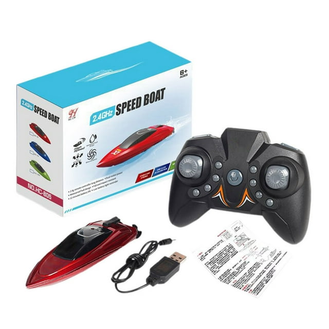 Hbdhejl Bateau Télécommandé Mini 2.4G Yacht de Course Haute Vitesse pour Enfants Parfait Extérieur
